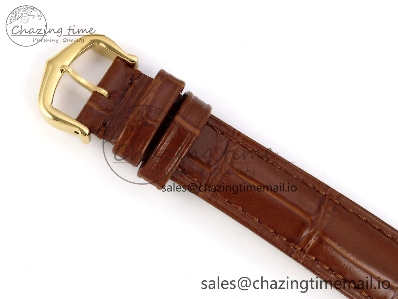 Tank Must YG 22mm AF 1:1 Best Edition White Dial on Brown Leather Strap Ronda Quartz