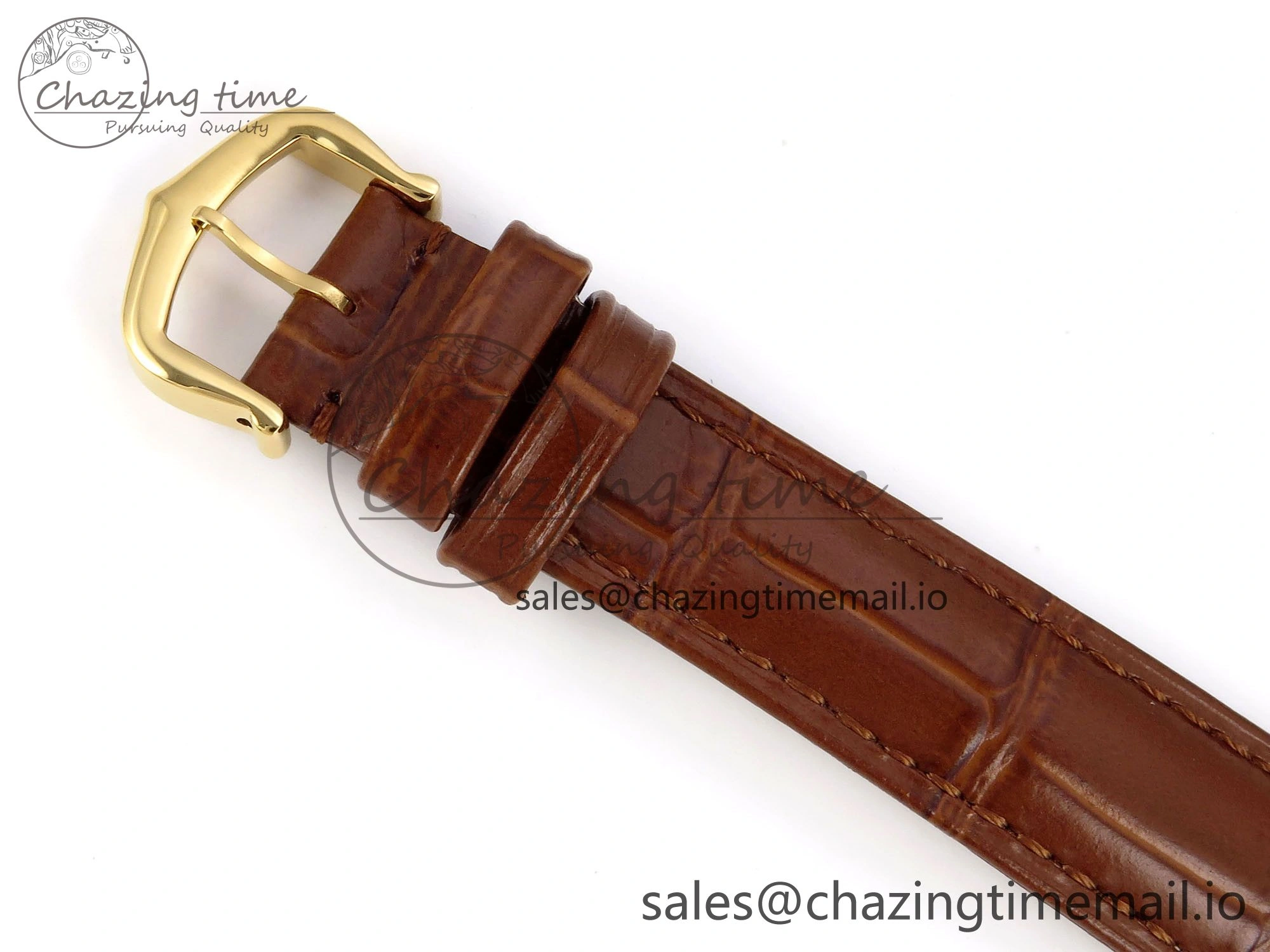 Tank Must YG 22mm AF 1:1 Best Edition White Dial on Brown Leather Strap Ronda Quartz