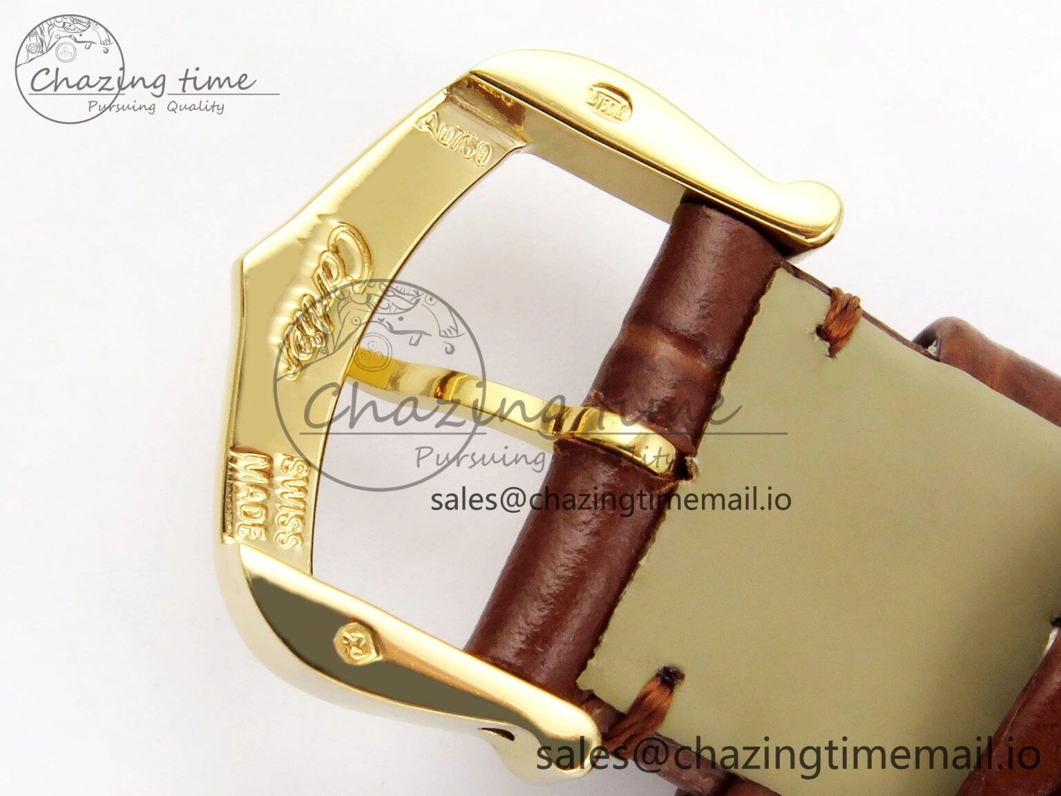 Tank Must YG 22mm AF 1:1 Best Edition White Dial on Brown Leather Strap Ronda Quartz