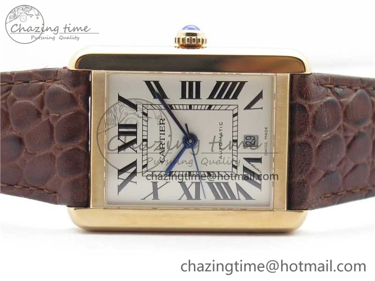 Tank Solo 31mm RG V9F 1:1 Best Edition White Dial on Brown Leather Strap MIYOTA 9015