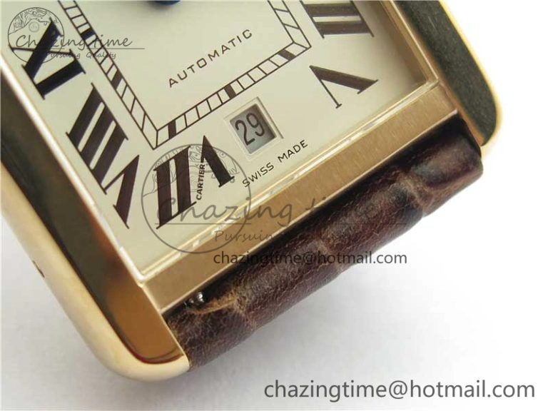 Tank Solo 31mm RG V9F 1:1 Best Edition White Dial on Brown Leather Strap MIYOTA 9015