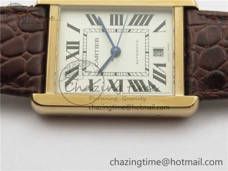 Tank Solo 31mm RG V9F 1:1 Best Edition White Dial on Brown Leather Strap MIYOTA 9015