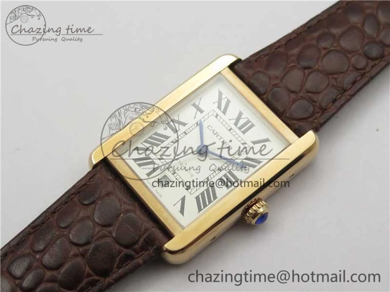 Tank Solo 31mm RG V9F 1:1 Best Edition White Dial on Brown Leather Strap MIYOTA 9015