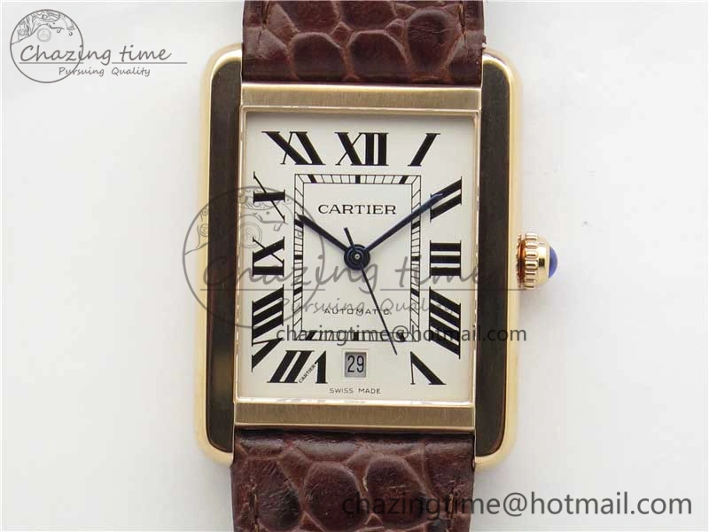 Tank Solo 31mm RG V9F 1:1 Best Edition White Dial on Brown Leather Strap MIYOTA 9015