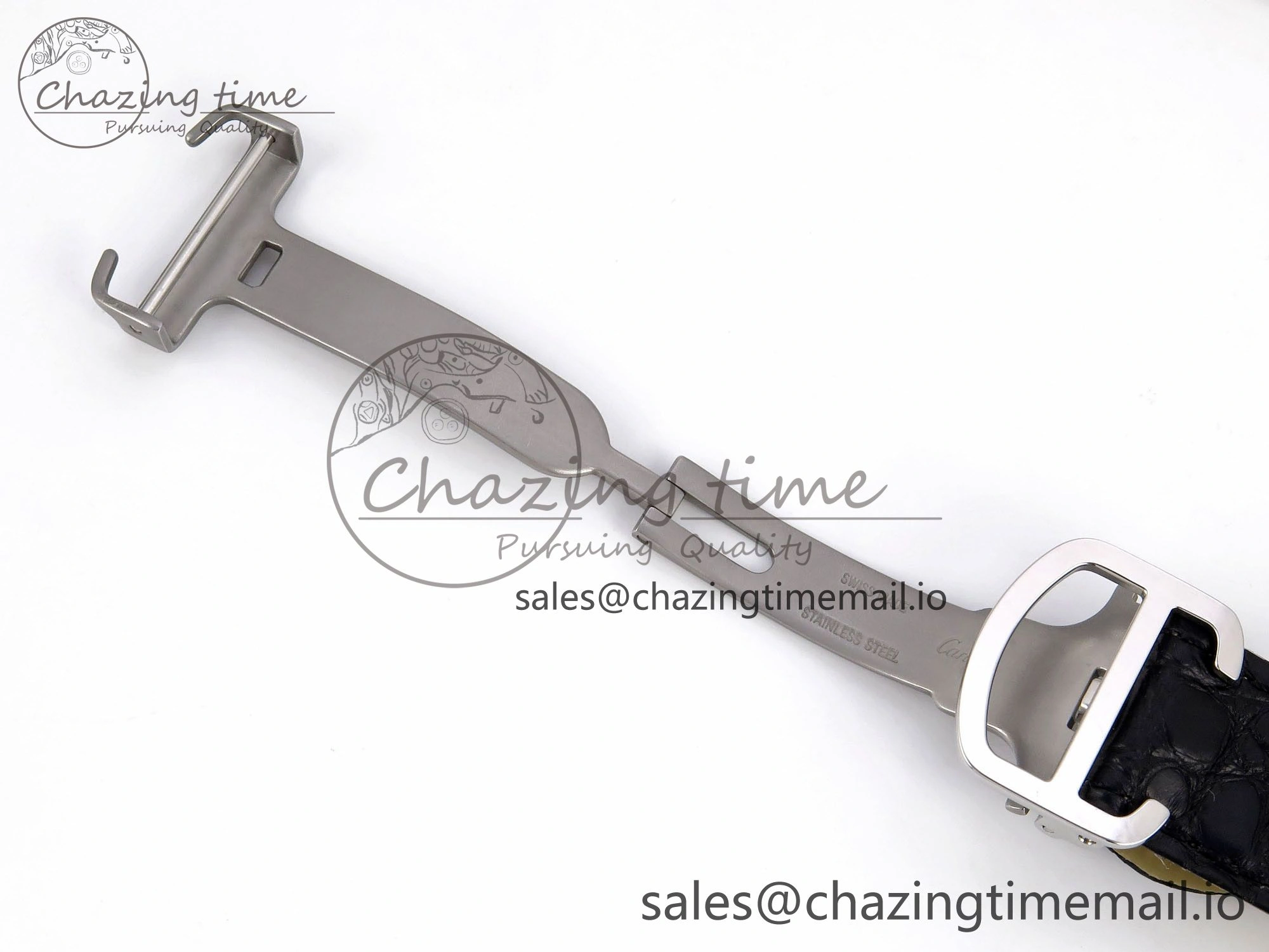 Tank Solo 31mm SS AF 1:1 Best Edition White Dial Diamonds Bezel on Black Croco Strap MIYOTA 9015