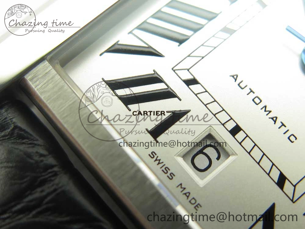 Tank Solo 31mm SS KZF 1:1 Best Edition White Dial on Black Leather Strap MIYOTA 9015