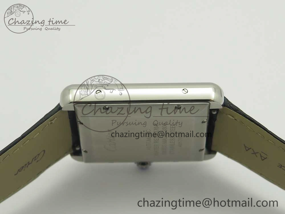 Tank Solo 31mm SS KZF 1:1 Best Edition White Dial on Black Leather Strap MIYOTA 9015