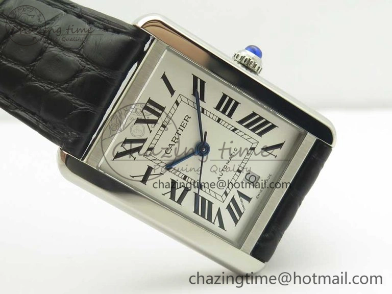 Tank Solo 31mm SS KZF 1:1 Best Edition White Dial on Black Leather Strap MIYOTA 9015