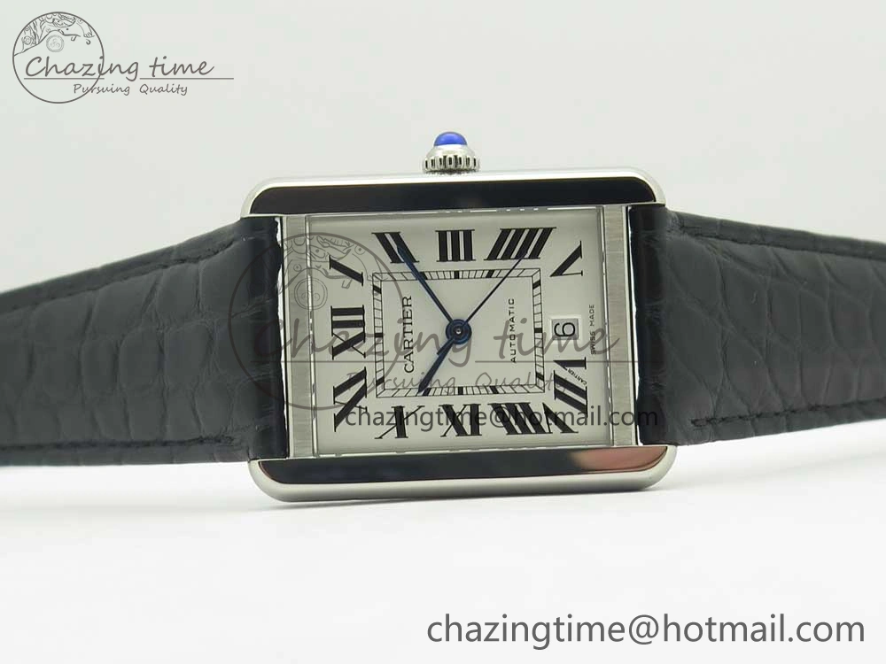 Tank Solo 31mm SS KZF 1:1 Best Edition White Dial on Black Leather Strap MIYOTA 9015