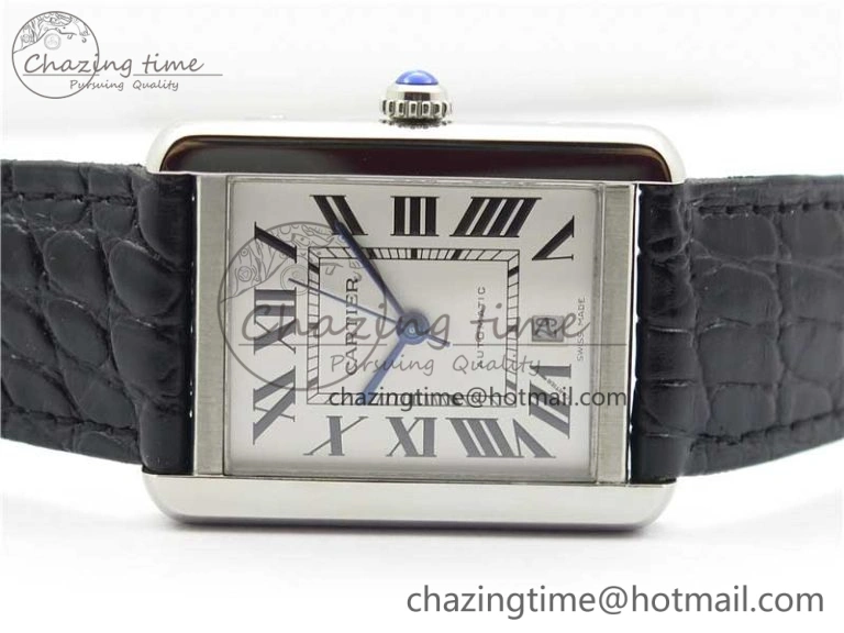 Tank Solo 31mm SS V9F 1:1 Best Edition White Dial on Black Leather Strap MIYOTA 9015