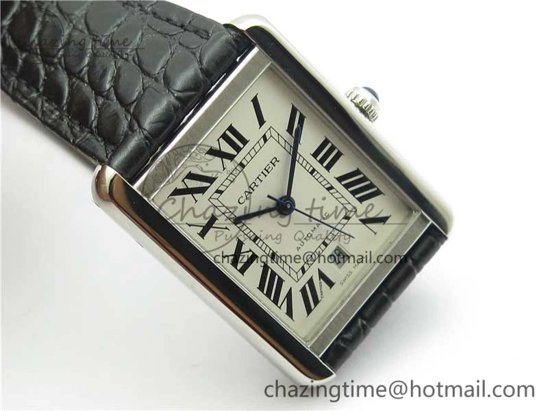 Tank Solo 31mm SS V9F 1:1 Best Edition White Dial on Black Leather Strap MIYOTA 9015