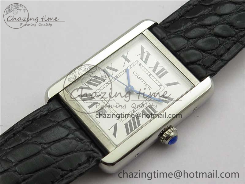 Tank Solo 31mm SS V9F 1:1 Best Edition White Dial on Black Leather Strap MIYOTA 9015