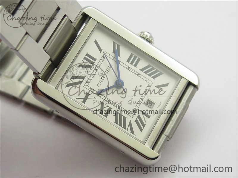 Tank Solo 31mm SS V9F 1:1 Best Edition White Dial on SS Bracelet MIYOTA 9015