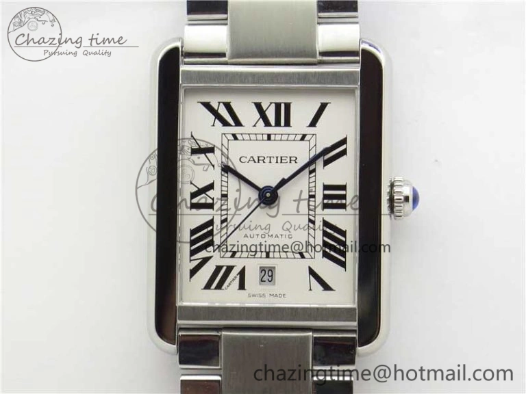Tank Solo 31mm SS V9F 1:1 Best Edition White Dial on SS Bracelet MIYOTA 9015