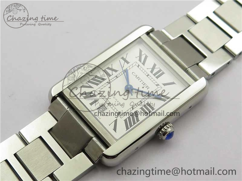 Tank Solo 31mm SS V9F 1:1 Best Edition White Dial on SS Bracelet MIYOTA 9015