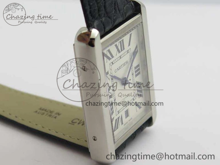 Tank Solo 31mm SS ZF 1:1 Best Edition White Dial On Black Leather Strap MIYOTA 9015