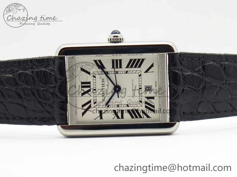 Tank Solo 31mm SS ZF 1:1 Best Edition White Dial On Black Leather Strap MIYOTA 9015