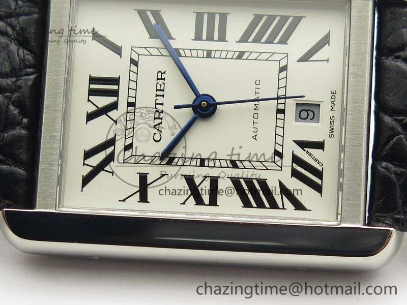 Tank Solo 31mm SS ZF 1:1 Best Edition White Dial On Black Leather Strap MIYOTA 9015