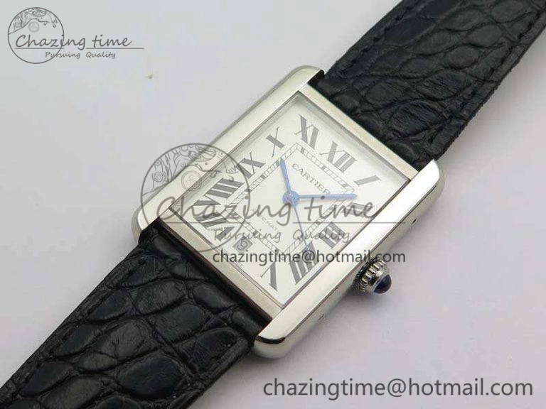 Tank Solo 31mm SS ZF 1:1 Best Edition White Dial On Black Leather Strap MIYOTA 9015