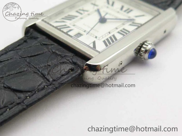 Tank Solo 31mm SS ZF 1:1 Best Edition White Dial On Black Leather Strap MIYOTA 9015