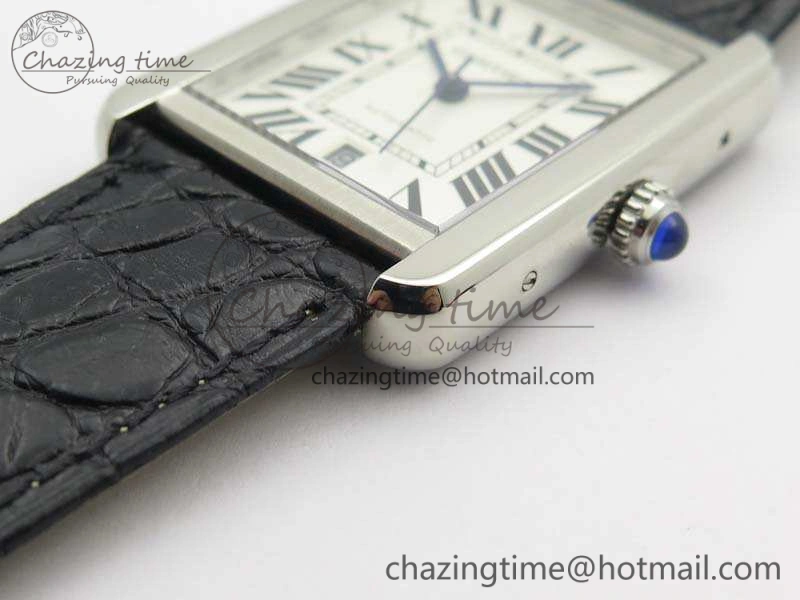 Tank Solo 31mm SS ZF 1:1 Best Edition White Dial On Black Leather Strap MIYOTA 9015