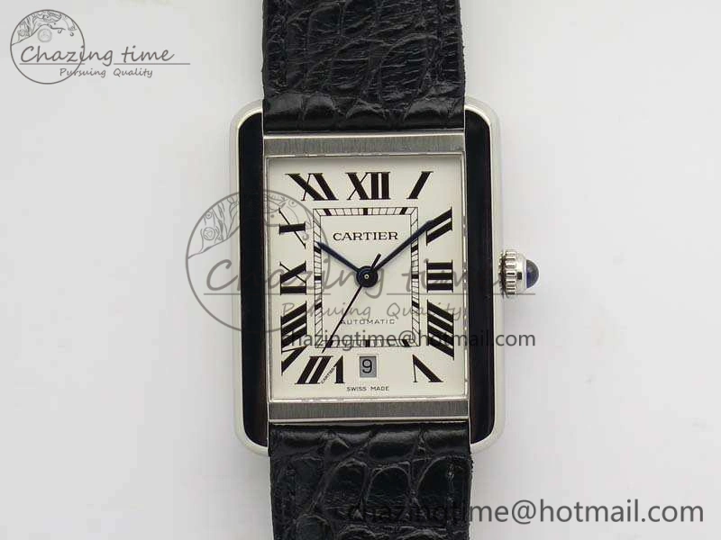 Tank Solo 31mm SS ZF 1:1 Best Edition White Dial On Black Leather Strap MIYOTA 9015