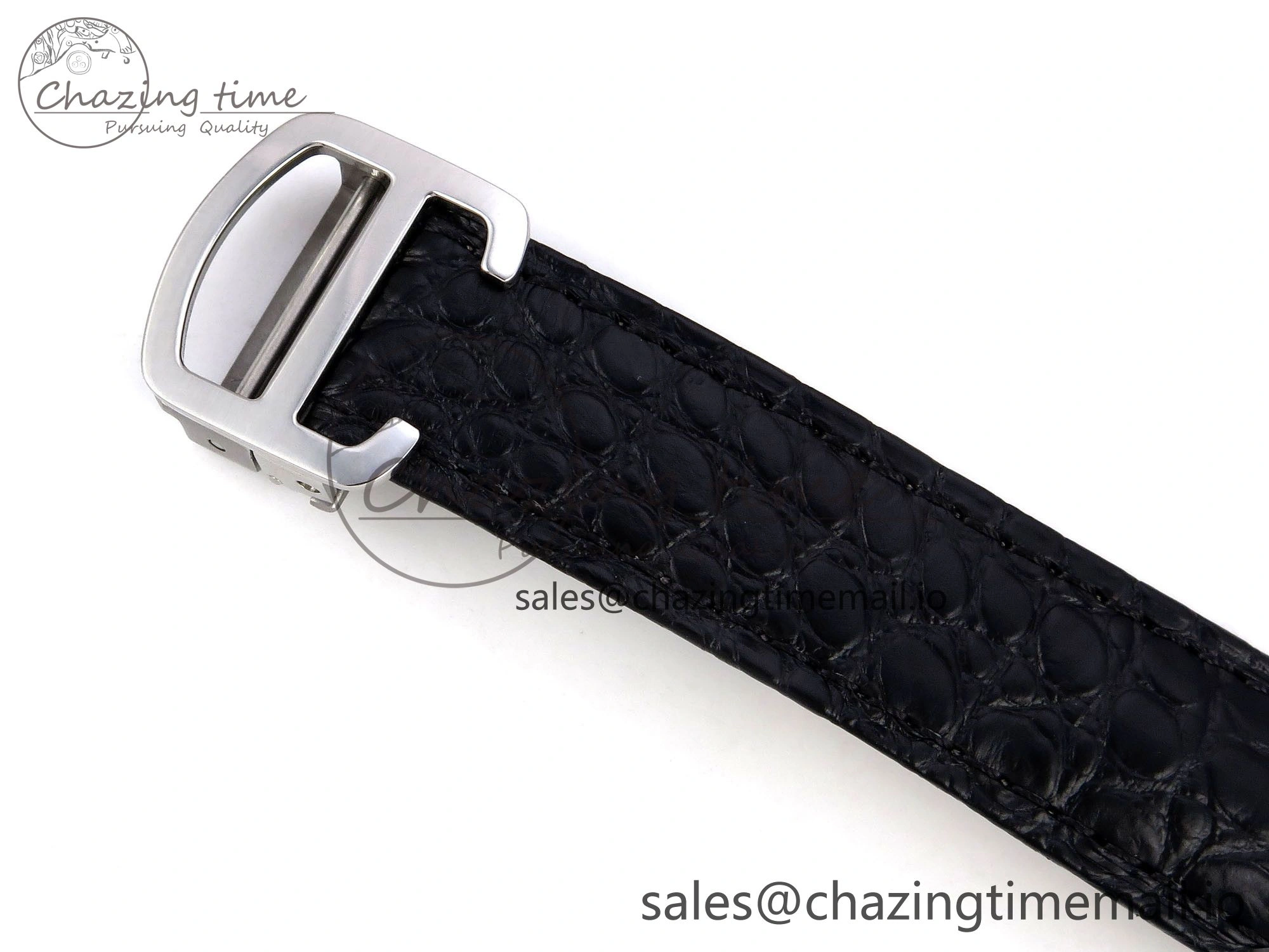 Tank Solo Ladies 25mm SS AF 1:1 Best Edition White Dial Diamonds Bezel on Black Croco Strap Ronda Quartz