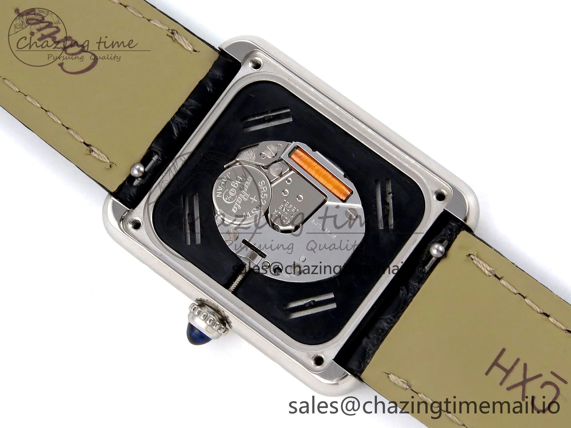 Tank Solo Ladies 25mm SS AF 1:1 Best Edition White Dial Diamonds Bezel on Black Croco Strap Ronda Quartz