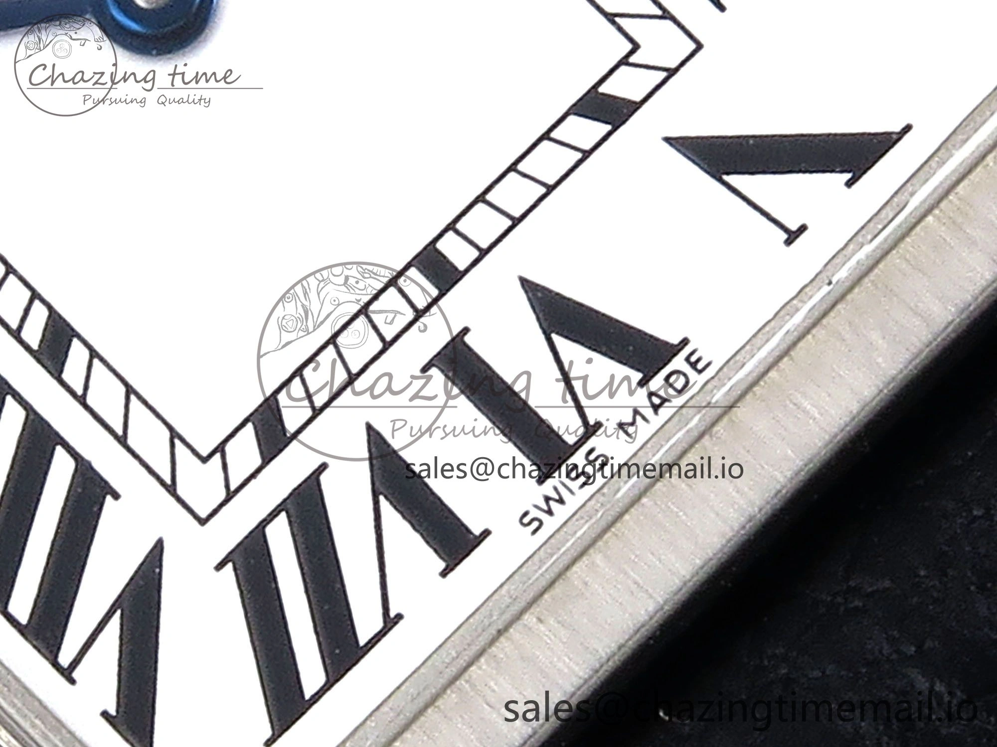 Tank Solo Ladies 25mm SS AF 1:1 Best Edition White Dial Diamonds Bezel on Black Leather Strap Ronda Quartz