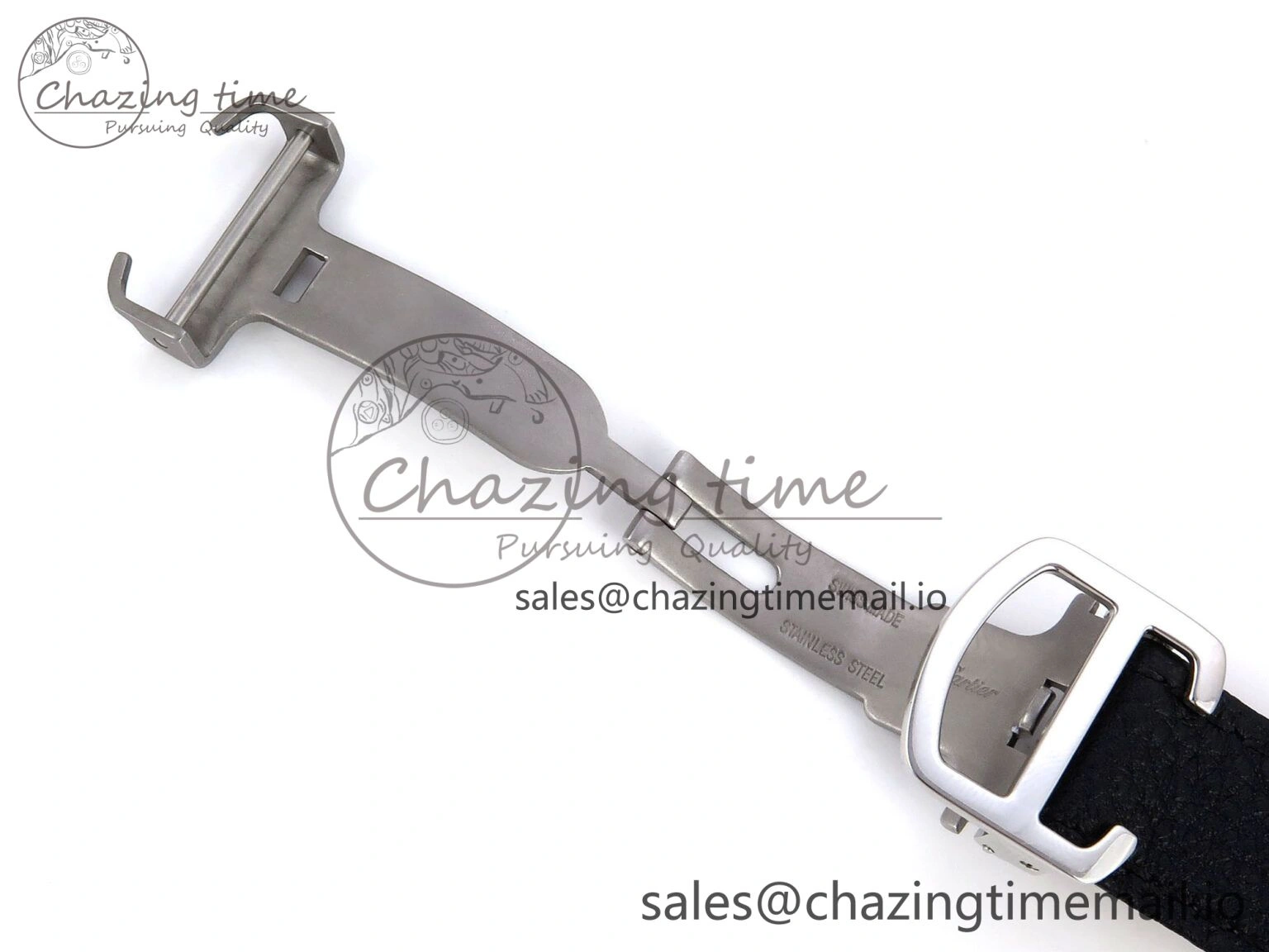 Tank Solo Ladies 25mm SS AF 1:1 Best Edition White Dial Diamonds Bezel on Black Leather Strap Ronda Quartz