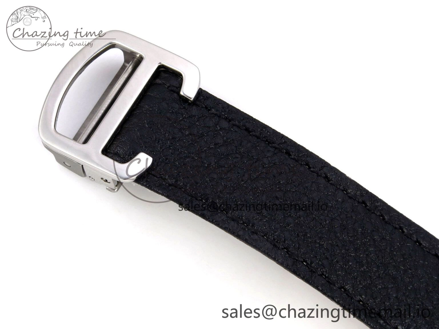 Tank Solo Ladies 25mm SS AF 1:1 Best Edition White Dial Diamonds Bezel on Black Leather Strap Ronda Quartz