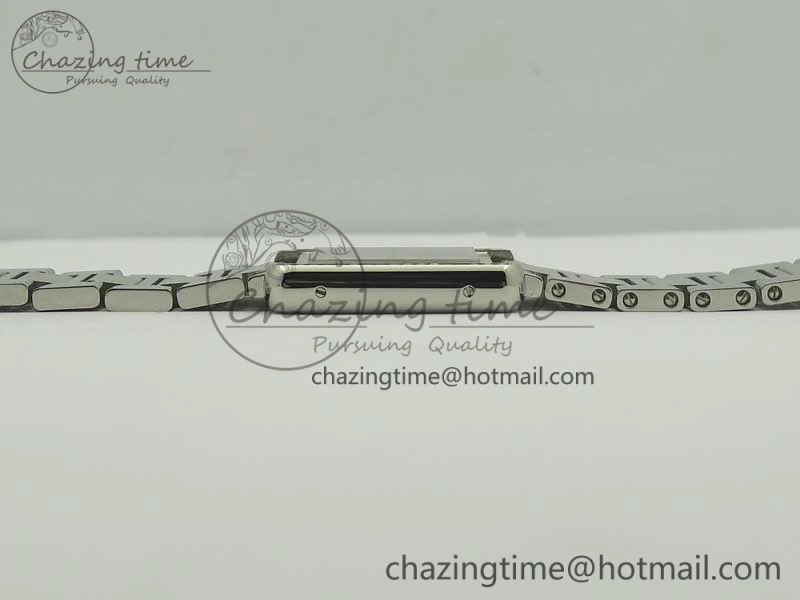 Tank Solo Ladies 25mm SS Diamond Bezel K11F 1:1 Best Edition White Dial on SS Bracelet Ronda Quartz