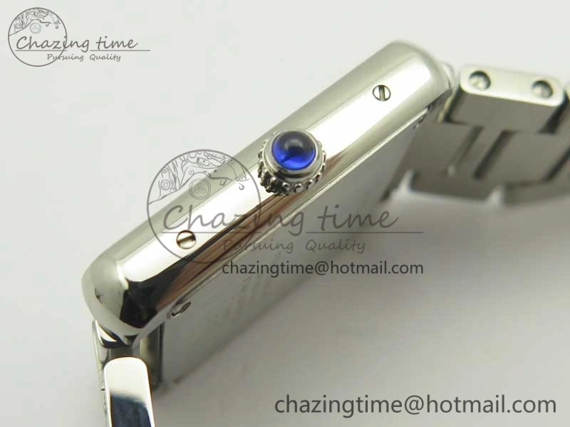 Tank Solo Ladies 25mm SS Diamond Bezel K11F 1:1 Best Edition White Dial on SS Bracelet Ronda Quartz