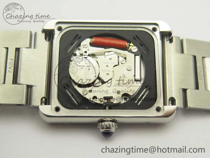 Tank Solo Ladies 25mm SS Diamond Bezel K11F 1:1 Best Edition White Dial on SS Bracelet Ronda Quartz