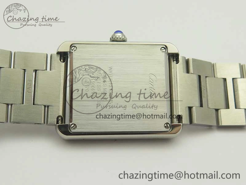 Tank Solo Ladies 25mm SS Diamond Bezel K11F 1:1 Best Edition White Dial on SS Bracelet Ronda Quartz