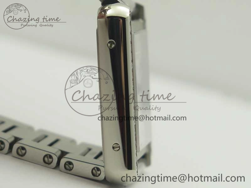 Tank Solo Ladies 25mm SS Diamond Bezel K11F 1:1 Best Edition White Dial on SS Bracelet Ronda Quartz