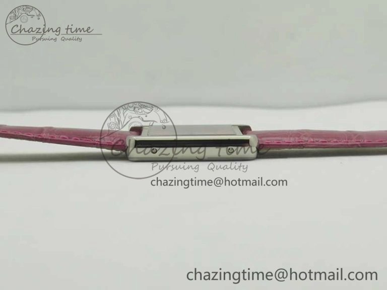 Tank Solo Ladies 25mm SS K11 1:1 Best Edition Pink Dial on Pink Leather Strap Ronda Quartz