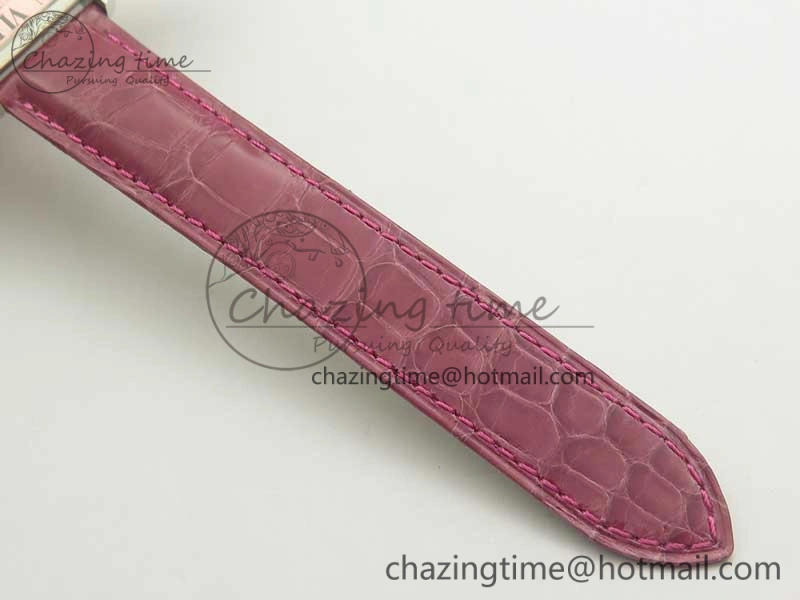 Tank Solo Ladies 25mm SS K11 1:1 Best Edition Pink Dial on Pink Leather Strap Ronda Quartz