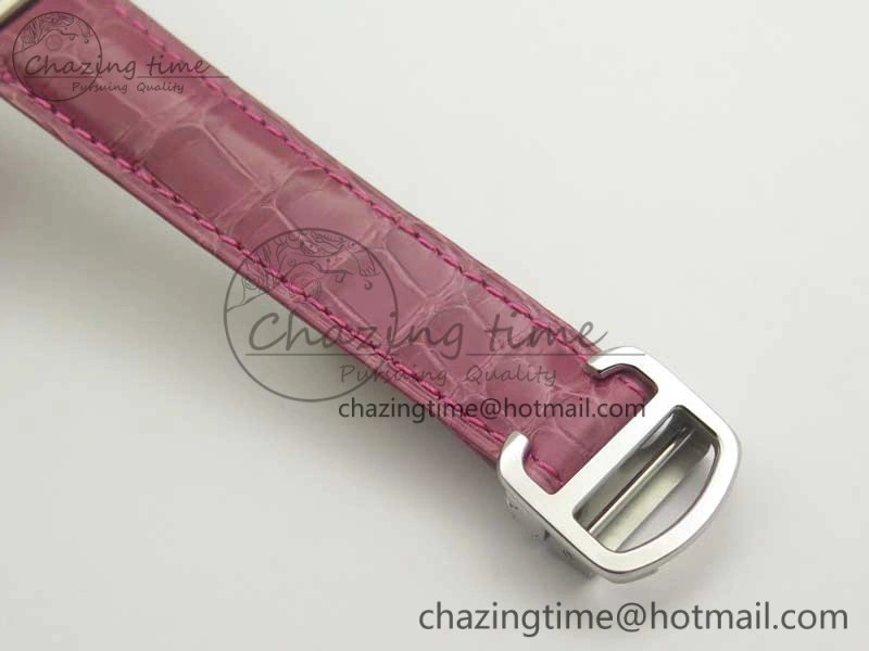 Tank Solo Ladies 25mm SS K11 1:1 Best Edition Pink Dial on Pink Leather Strap Ronda Quartz