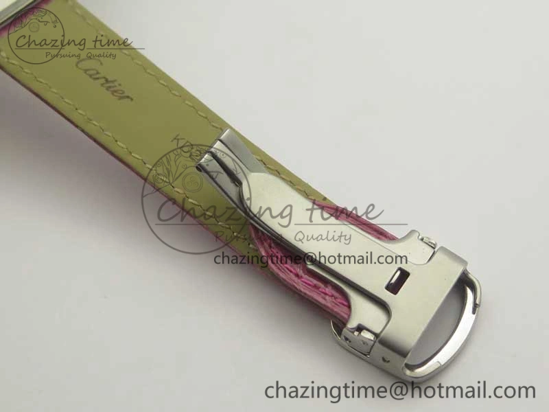 Tank Solo Ladies 25mm SS K11 1:1 Best Edition Pink Dial on Pink Leather Strap Ronda Quartz