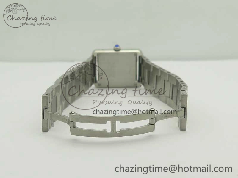 Tank Solo Ladies 25mm SS K11F 1:1 Best Edition White Dial on SS Bracelet Ronda Quartz