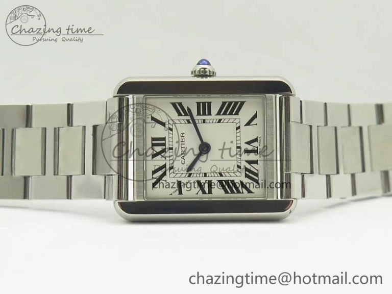 Tank Solo Ladies 25mm SS K11F 1:1 Best Edition White Dial on SS Bracelet Ronda Quartz