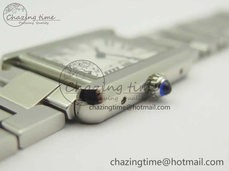 Tank Solo Ladies 25mm SS K11F 1:1 Best Edition White Dial on SS Bracelet Ronda Quartz