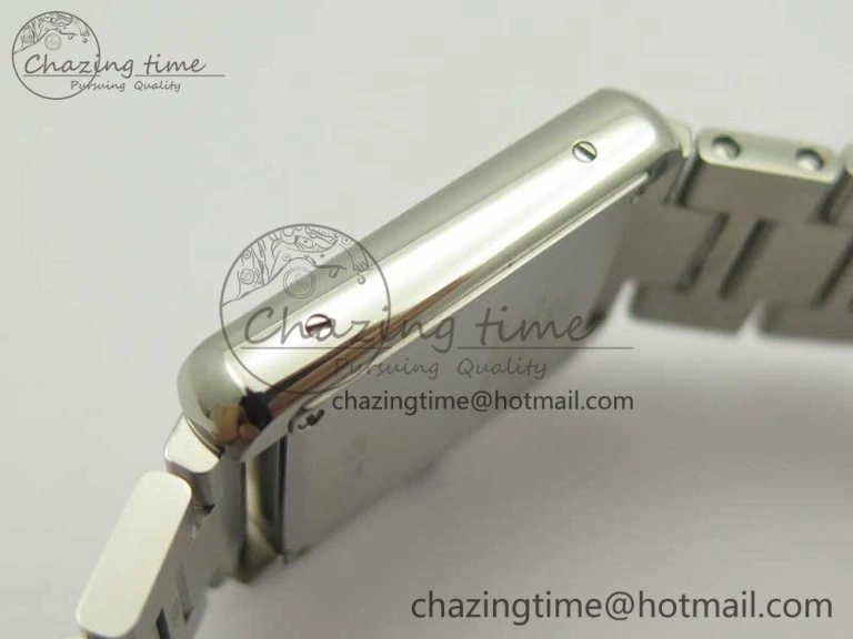 Tank Solo Ladies 25mm SS K11F 1:1 Best Edition White Dial on SS Bracelet Ronda Quartz