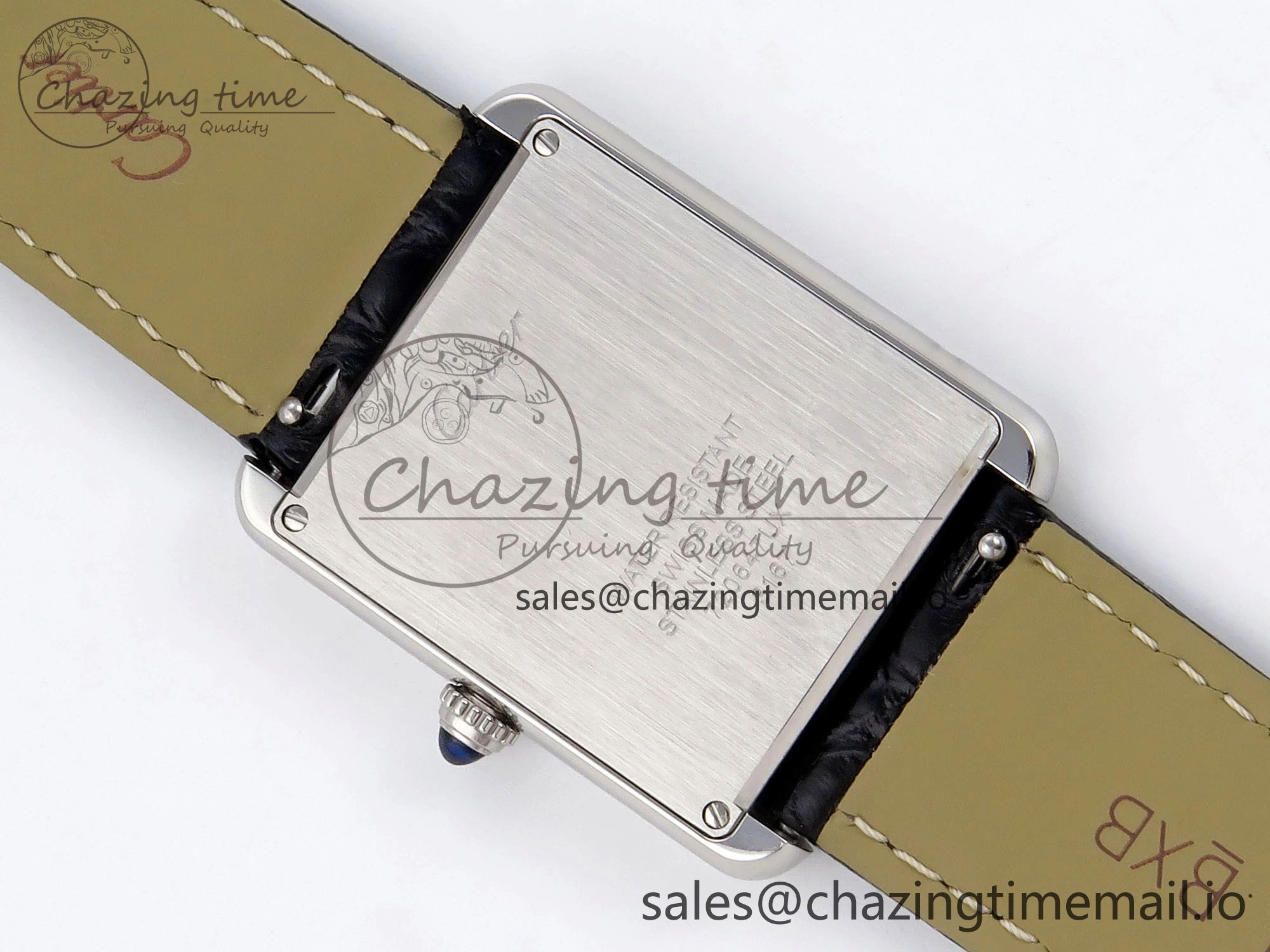 Tank Solo Ladies 28mm SS AF 1:1 Best Edition White Dial Diamonds Bezel on Black Croco Strap Ronda Quartz