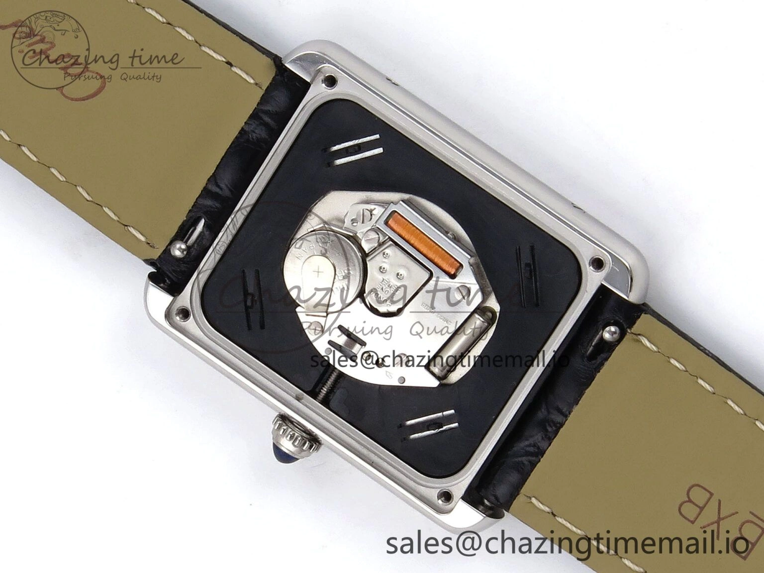 Tank Solo Ladies 28mm SS AF 1:1 Best Edition White Dial Diamonds Bezel on Black Croco Strap Ronda Quartz