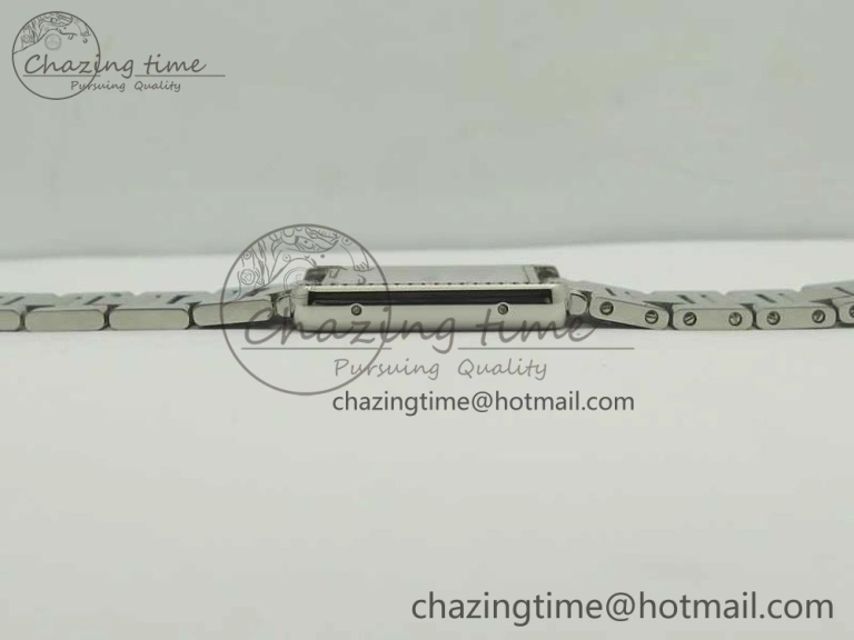 Tank Solo Ladies 28mm SS Diamond Bezel K11F 1:1 Best Edition White Dial on SS Bracelet Ronda Quartz