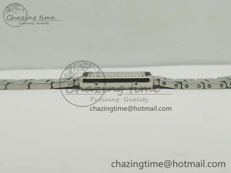 Tank Solo Ladies 28mm SS Diamond Bezel K11F 1:1 Best Edition White Dial on SS Bracelet Ronda Quartz