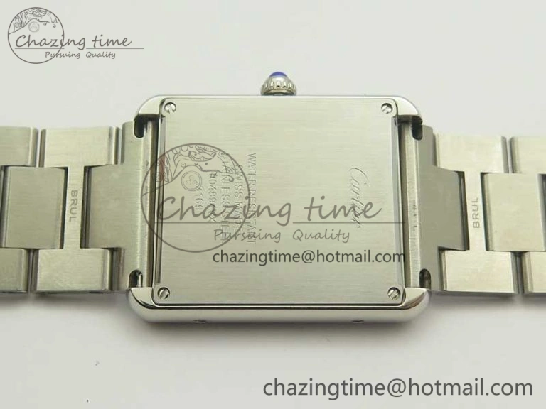Tank Solo Ladies 28mm SS Diamond Bezel K11F 1:1 Best Edition White Dial on SS Bracelet Ronda Quartz