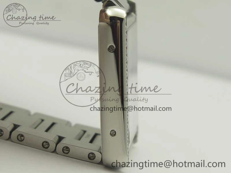 Tank Solo Ladies 28mm SS Diamond Bezel K11F 1:1 Best Edition White Dial on SS Bracelet Ronda Quartz